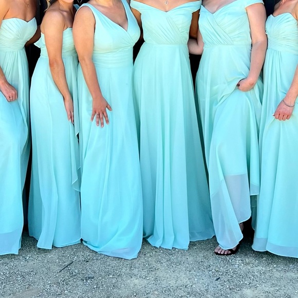 David’s Bridal Mint chiffon dress - Picture 6 of 6